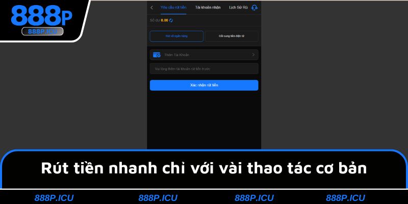 Rút tiền nhanh chỉ với vài thao tác cơ bản