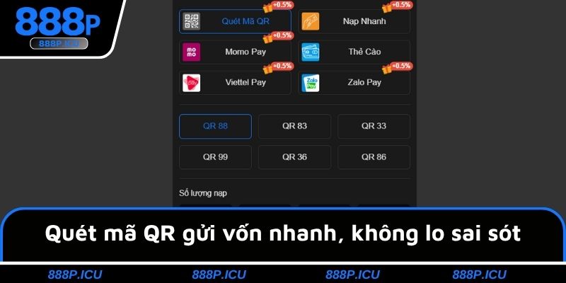Quét mã QR gửi vốn nhanh, không lo sai sót